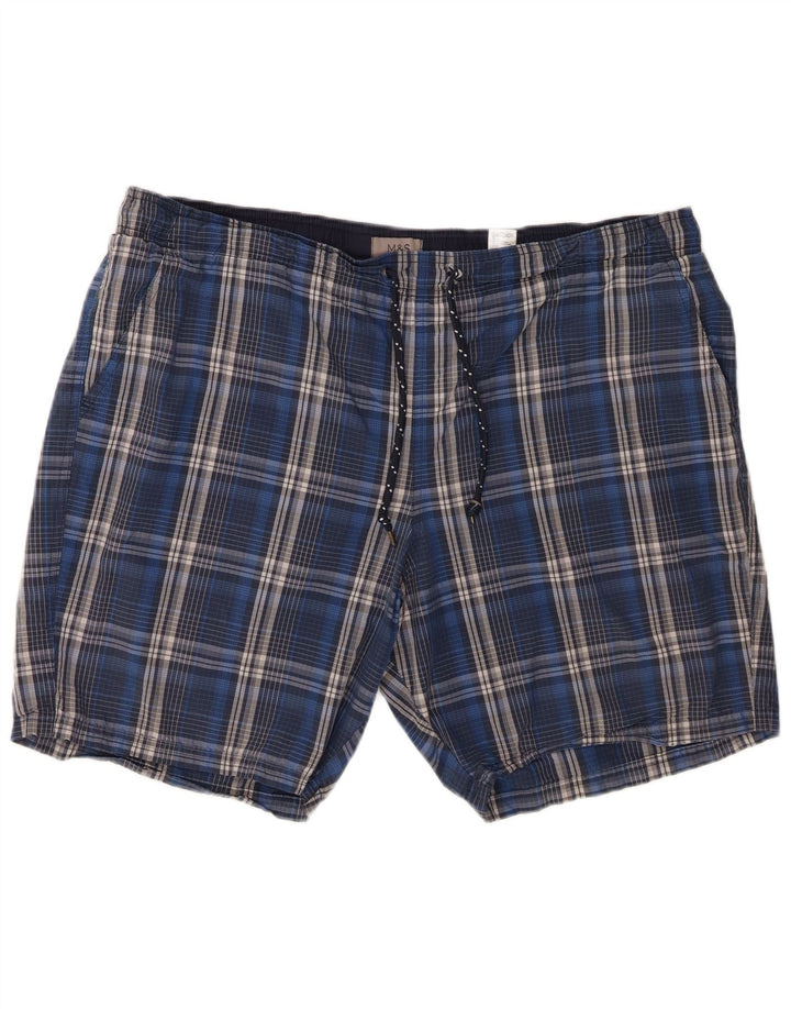 Ανδρικό σορτς κολύμβησης Marks & Spencer 2XL Blue Check Cotton