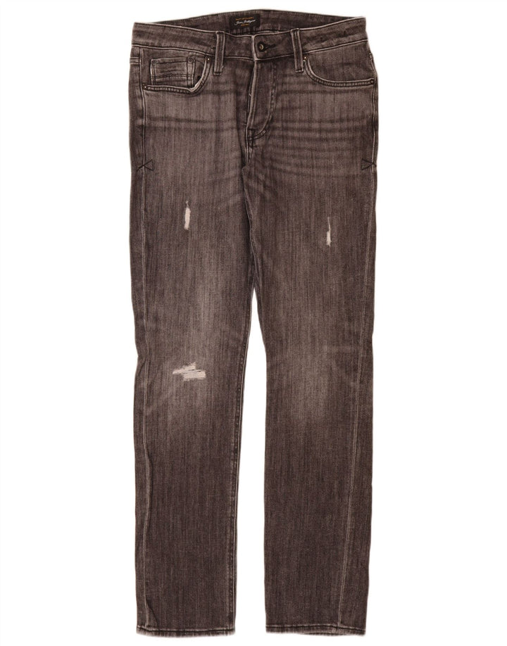 Ανδρικό Jack & Jones Distressed Slim Jeans W31 L34 Γκρι βαμβακερό
