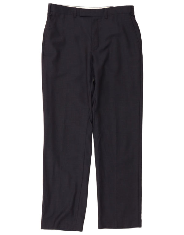 Ανδρικό ίσιο παντελόνι Marks & Spencer W32 L31 Navy Blue Wool