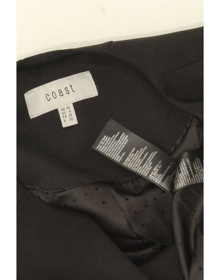 Coast γυναικείο 3/4 μανίκι Crop Blazer Jacket UK 10 Small Black Polyester