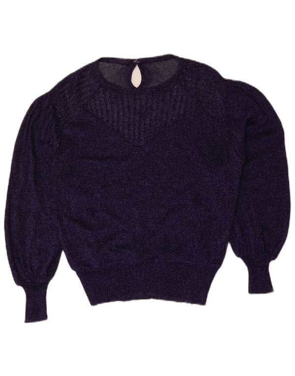 Vintage Womens Boat Neck Jumper Sweater UK 14 Medium Purple