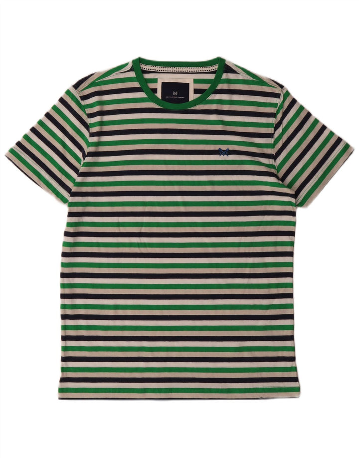 CREW CLOTHING Mens T-Shirt Top Small Multicoloured Striped Cotton