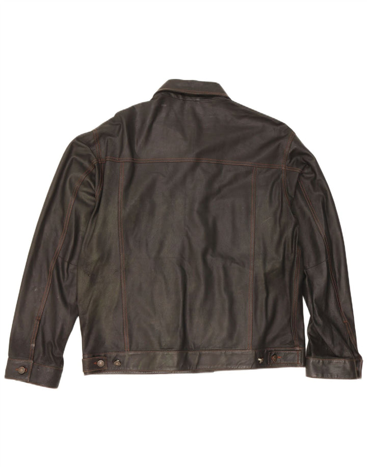 Vintage Ανδρικό Δερμάτινο Μπουφάν IT 52 XL Μαύρο