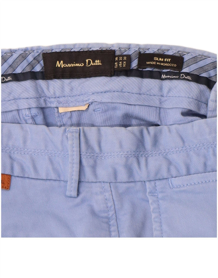MASSIMO DUTTI Ανδρικό παντελόνι Chino Slim Fit EU 38 Small W30 L30 Blue