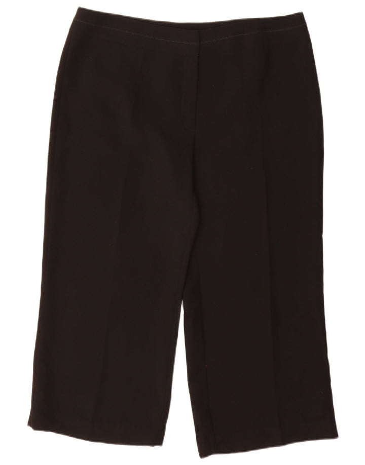Marks & Spencer Γυναικείο παντελόνι Capri UK 16 μεγάλο W34 L24 μαύρο πολυεστέρα