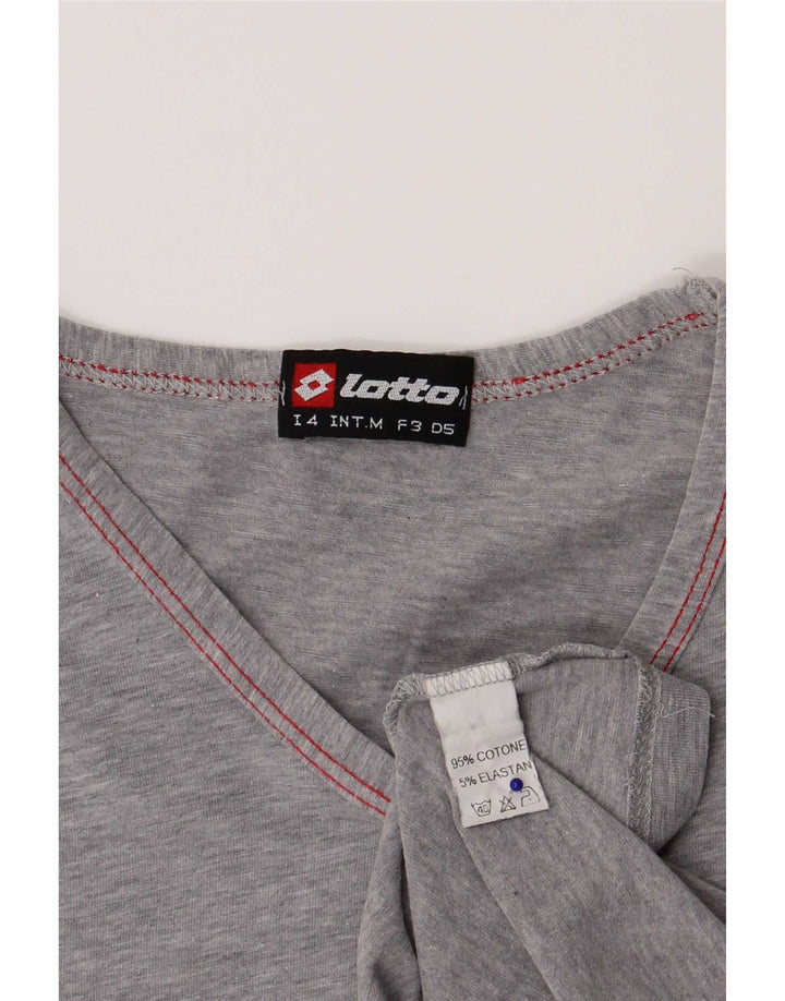 Lotto Γυναικείο T-Shirt Top UK 12 μεσαίου γκρι βαμβακερό
