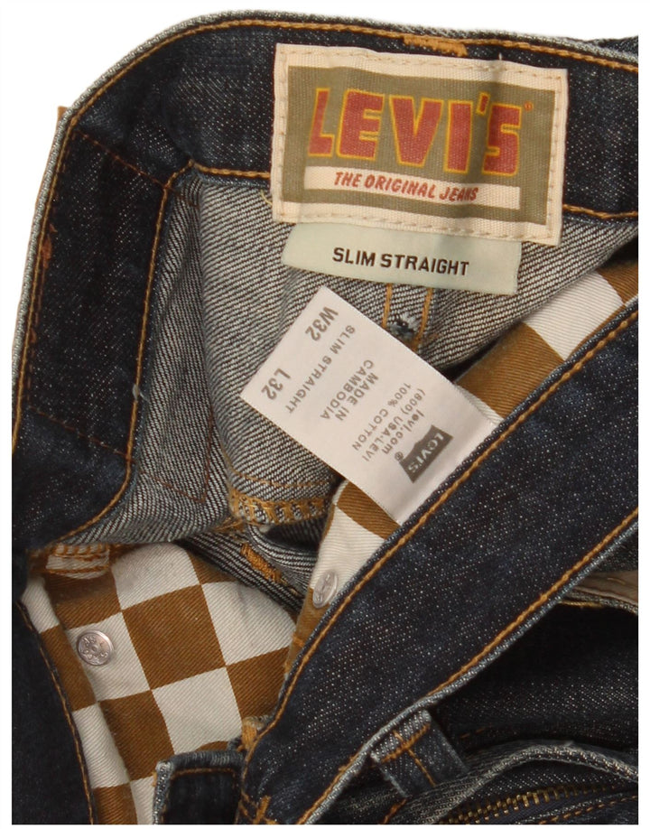 Ανδρικό τζιν Levi's Slim Straight W32 L32 Navy Blue Cotton