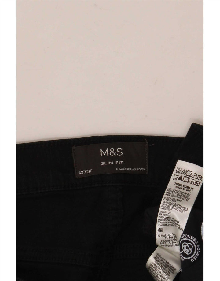 Marks & Spencer Ανδρικό Slim Jeans W42 L29 Μαύρο βαμβακερό