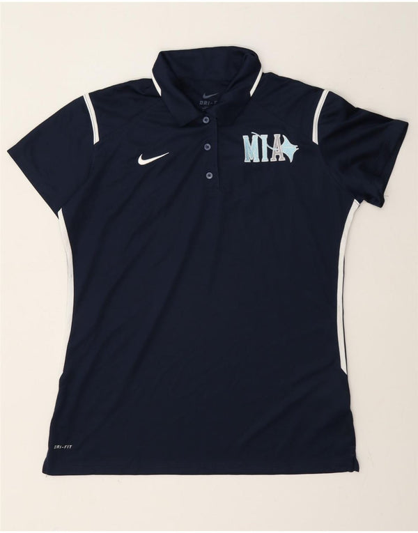 Γυναικείο γραφικό μπλουζάκι πόλο Nike Dri Fit UK 16 Μεγάλο μπλε ναυτικό χρώμα