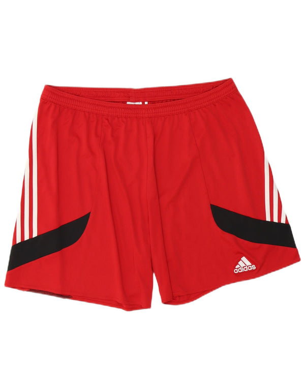 Adidas Mens Climalite Sport Shorts XL  Red Colourblock Polyester