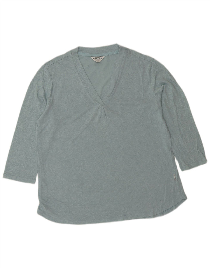 ORVIS Γυναικείο Oversized Top 3/4 μανίκι UK 10 Small Blue
