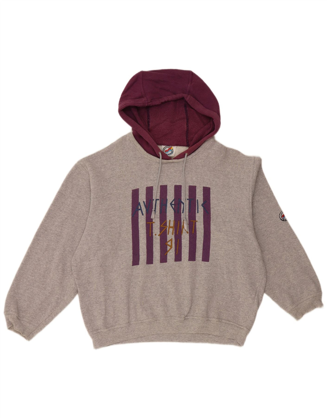 L'Equipe Γυναικεία γραφικά Loose Fit Hoodie Jumper UK 20 2XL Γκρι βαμβακερό