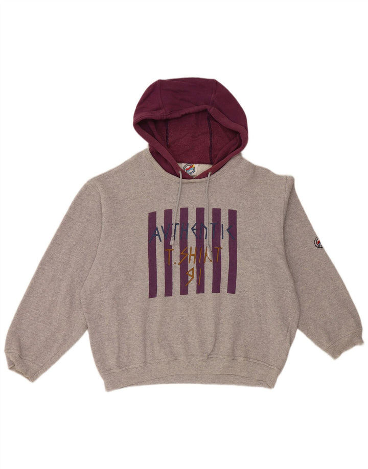 L'Equipe Γυναικεία γραφικά Loose Fit Hoodie Jumper UK 20 2XL Γκρι βαμβακερό