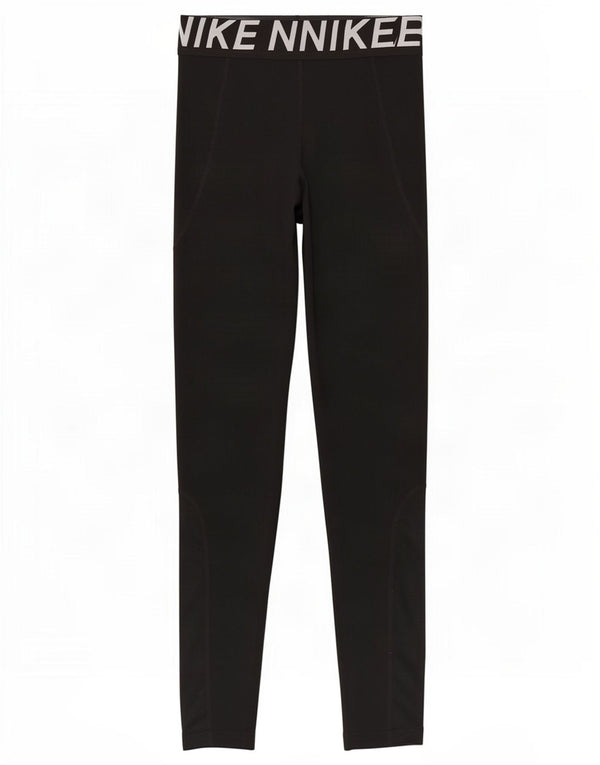 Nike Womens Dri Fit Graphic Leggings UK 8 Small Black