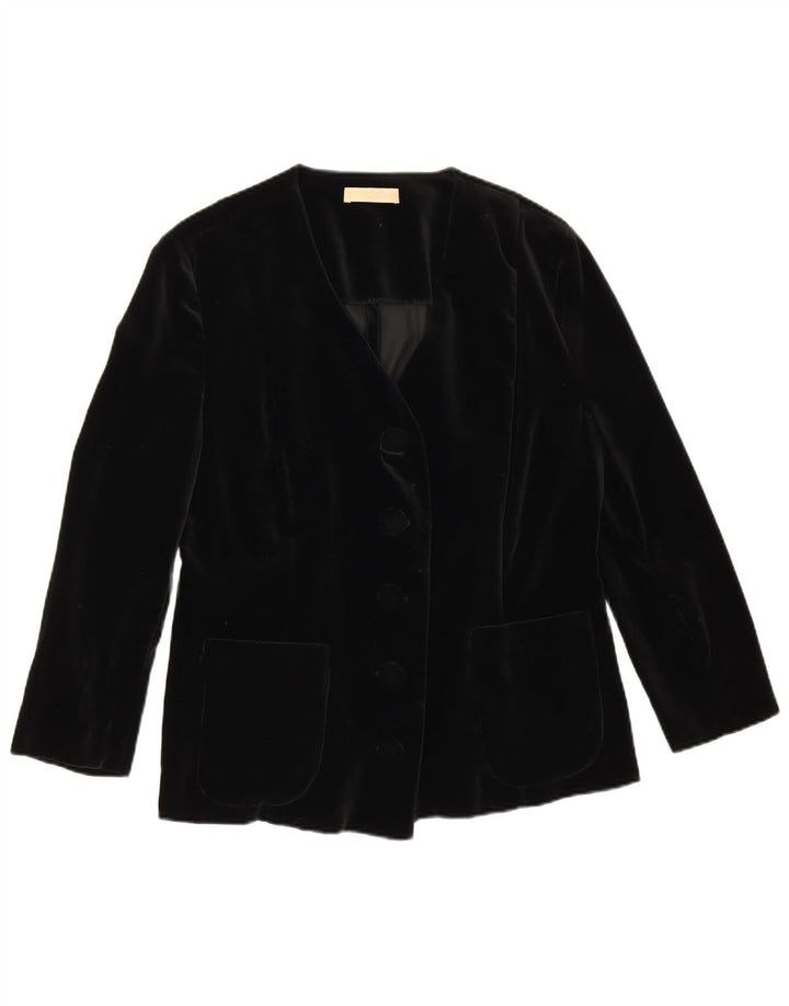 Vintage γυναικείο σακάκι 3/4 με 5 κουμπιά blazer UK 14 μεσαίο μαύρο