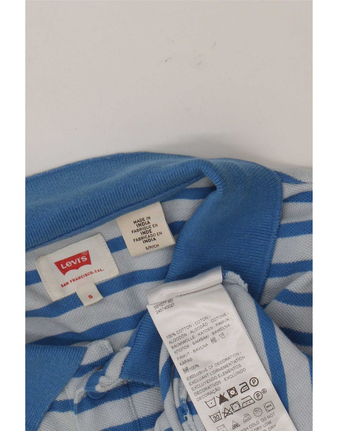 Ανδρικό μπλουζάκι πόλο Levi's Μικρό μπλε ριγέ βαμβακερό