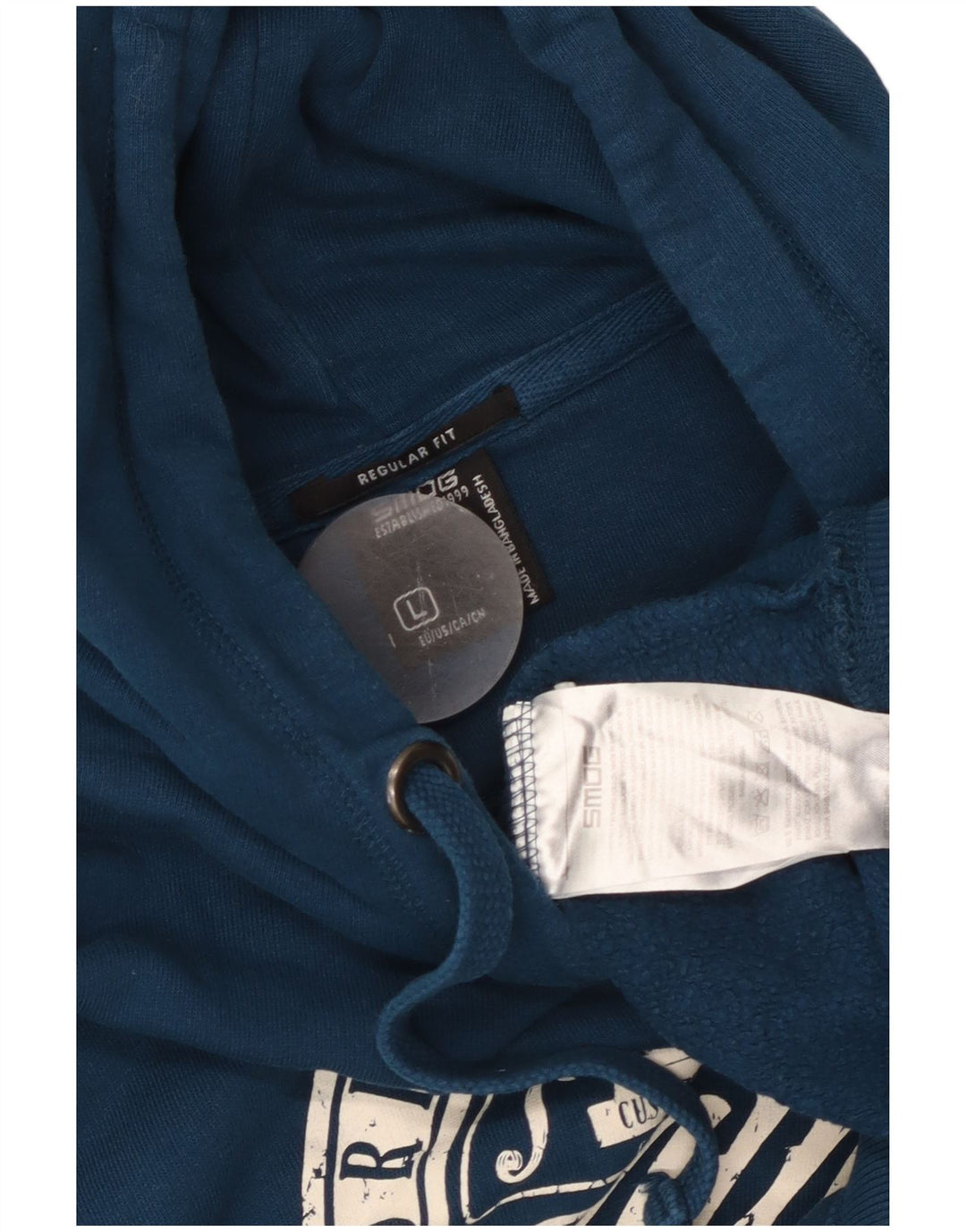 SMOG Ανδρικό γραφικό κανονική εφαρμογή με κουκούλα, μεγάλο μπλε βαμβακερό