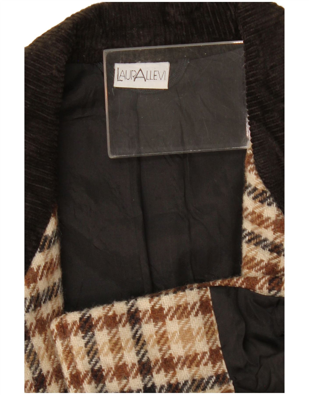 Vintage γυναικείο σακάκι 2 κουμπιών UK 14 Medium Beige Houndstooth