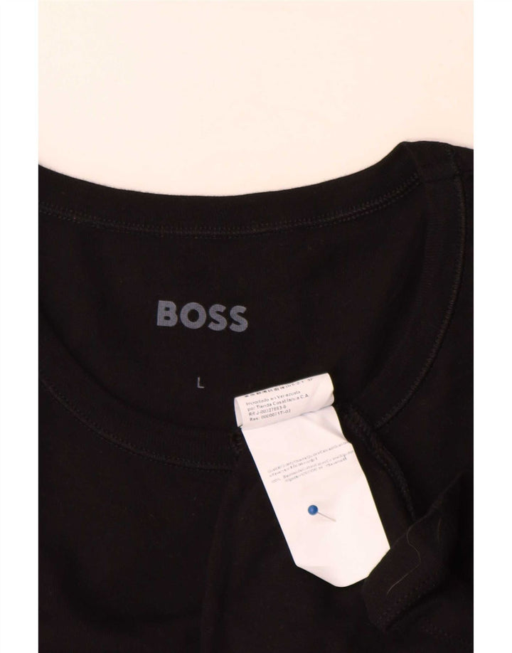 Γυναικείο T-Shirt Hugo Boss Top μεγάλο μαύρο βαμβακερό