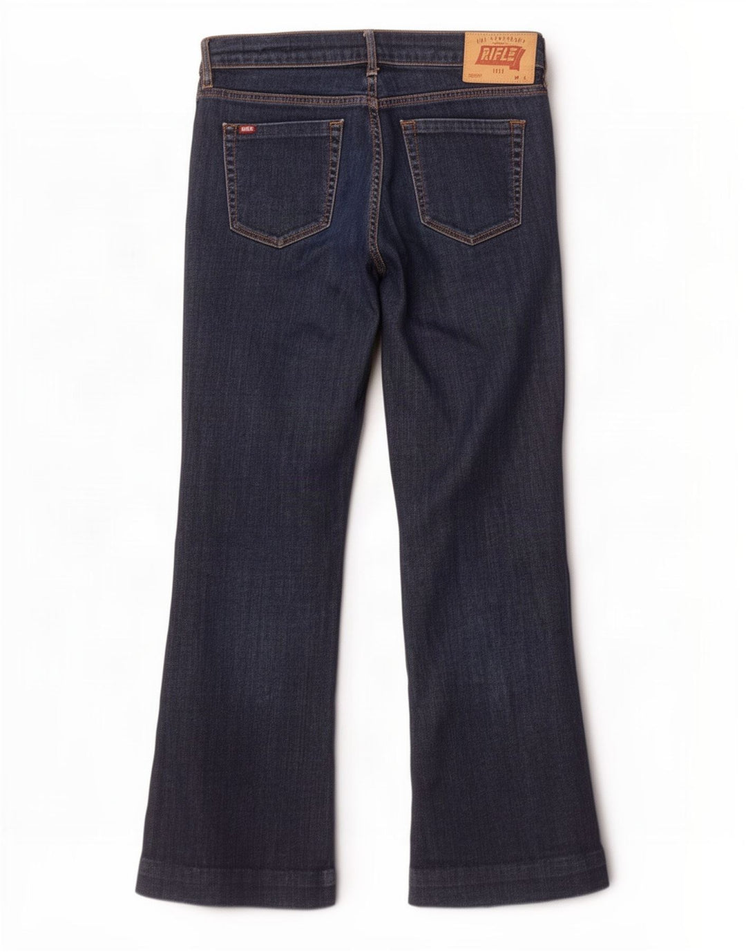 Rifle Womens Flared Jeans W30 L29 Navy Blue Cotton