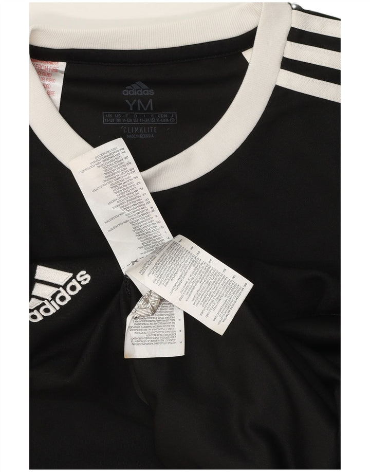 Adidas Boys Climalite T-Shirt Top 11-12 Years Medium Black Polyester