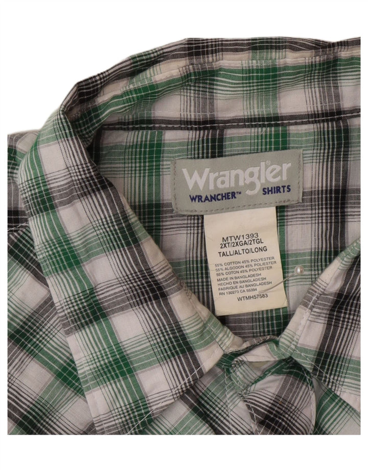 Ανδρικό ψηλό πουκάμισο Wrangler 2XL Πράσινο βαμβακερό καρό