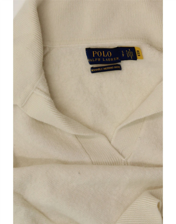 POLO RALPH LAUREN Γυναικείο πουλόβερ με λαιμό πόλο UK 10 Small Off White