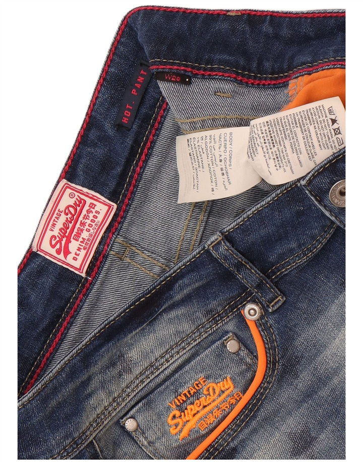 Superdry Γυναικείο γραφικό τζιν παντελόνι Hot W28 Medium Navy Blue Geometric