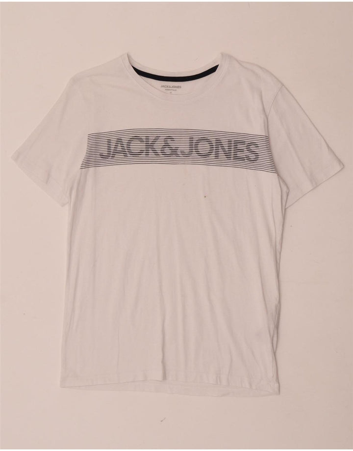 Jack & Jones Ανδρικό γραφικό μπλουζάκι Μπλουζάκι, μεσαίο λευκό βαμβακερό