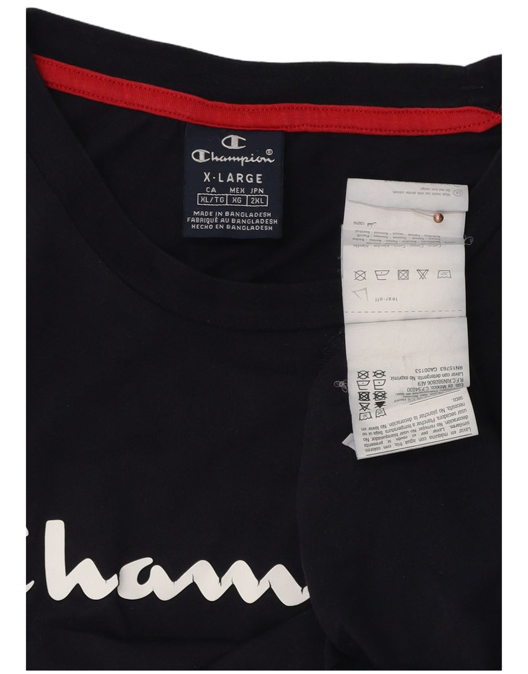 Ανδρικό γραφικό T-shirt CHAMPION Top XL Navy Blue Cotton