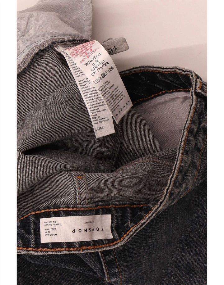 Topshop Γυναικείο Cropped Jeans W30 L25 μαύρο βαμβακερό
