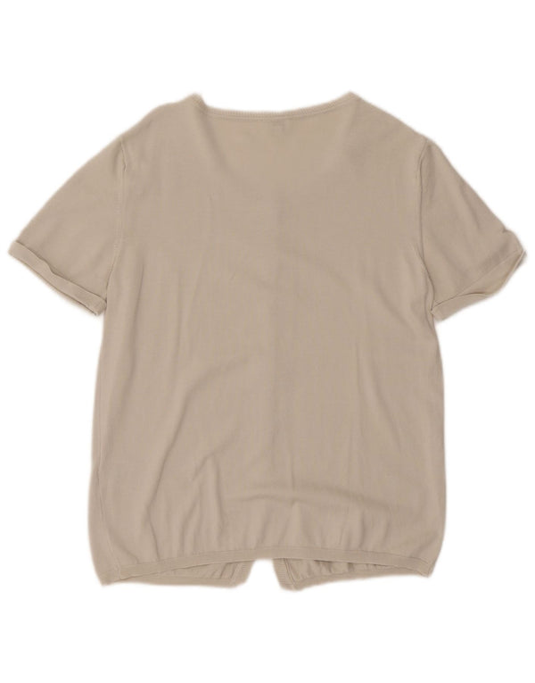 Calvin Klein Jeans Γυναικείο κοντομάνικο ζακέτα πουλόβερ UK 12 Medium Beige
