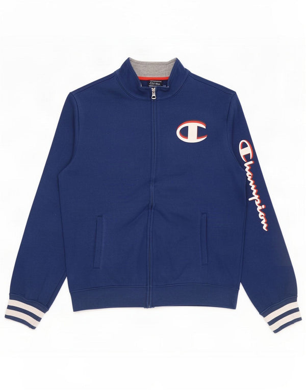 Champion Boys Graphic Tracksuit Top Jacket 15-16 Years 2XL Blue Cotton