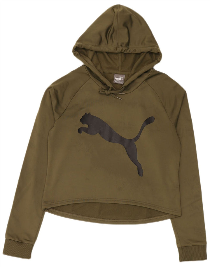 Puma Γυναικείο Γραφικό Hoodie Jumper UK 14 Medium Khaki Polyester
