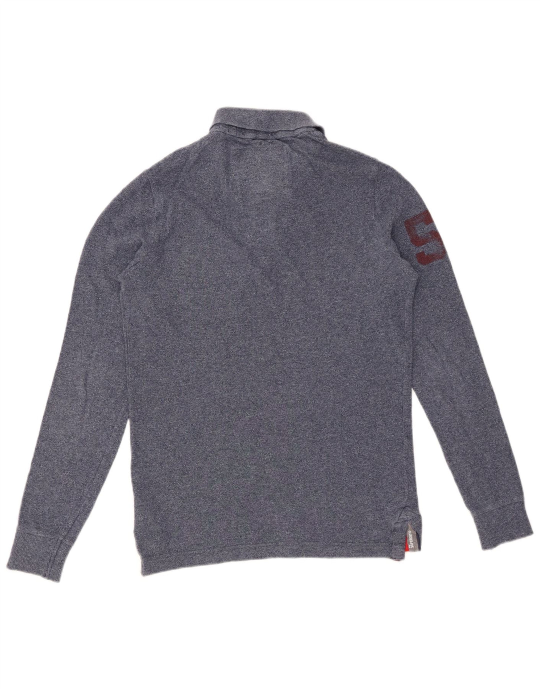 Ανδρικό μακρυμάνικο μπλουζάκι πόλο SUPERDRY Μικρό μπλε ναυτικό βαμβακερό