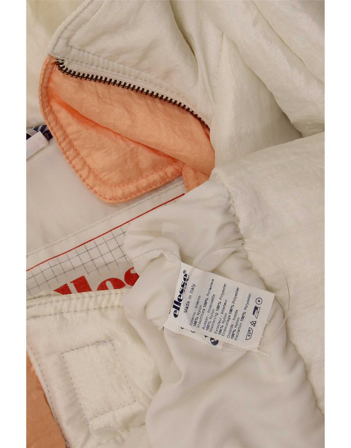 Γυναικείο μπουφάν Ellesse Loose Fit με επένδυση IT 48 XL Λευκό Νάιλον Ρετρό