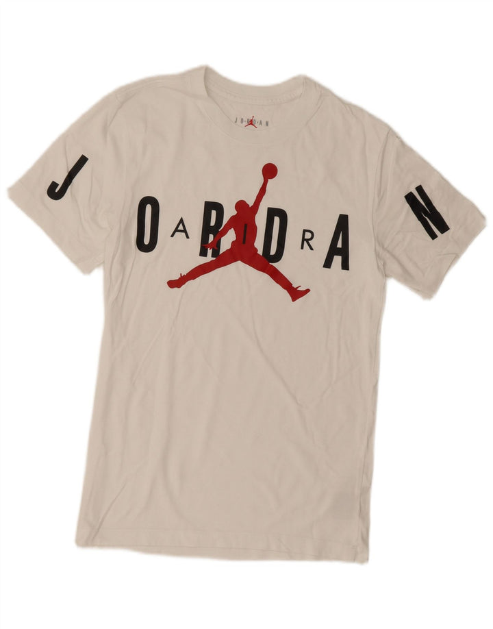 Jordan Ανδρικό γραφικό T-Shirt Top XS Λευκό βαμβακερό