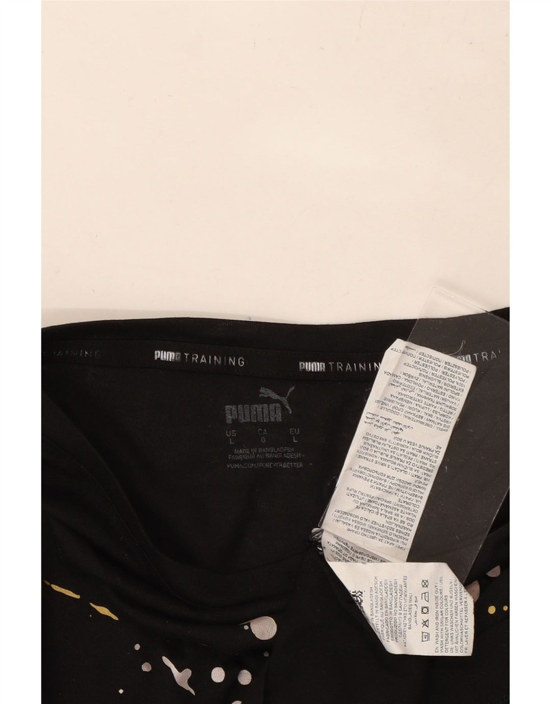 Γυναικείο γραφικό μπλουζάκι PUMA Crop μεγάλου μεγέθους UK 16 μεγάλο μαύρο πολυεστέρα