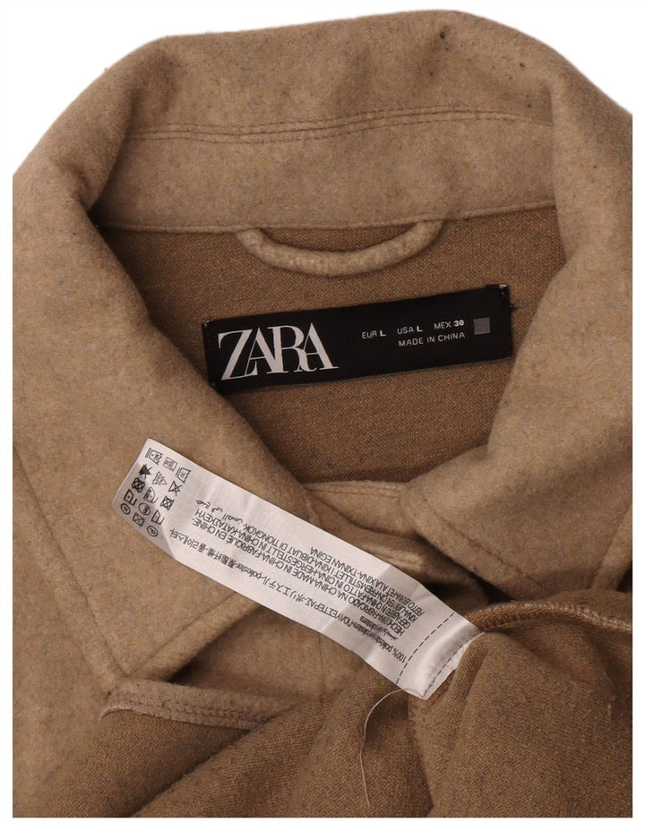 Zara Γυναικείο Μπουφάν UK 14 Large Beige Polyester