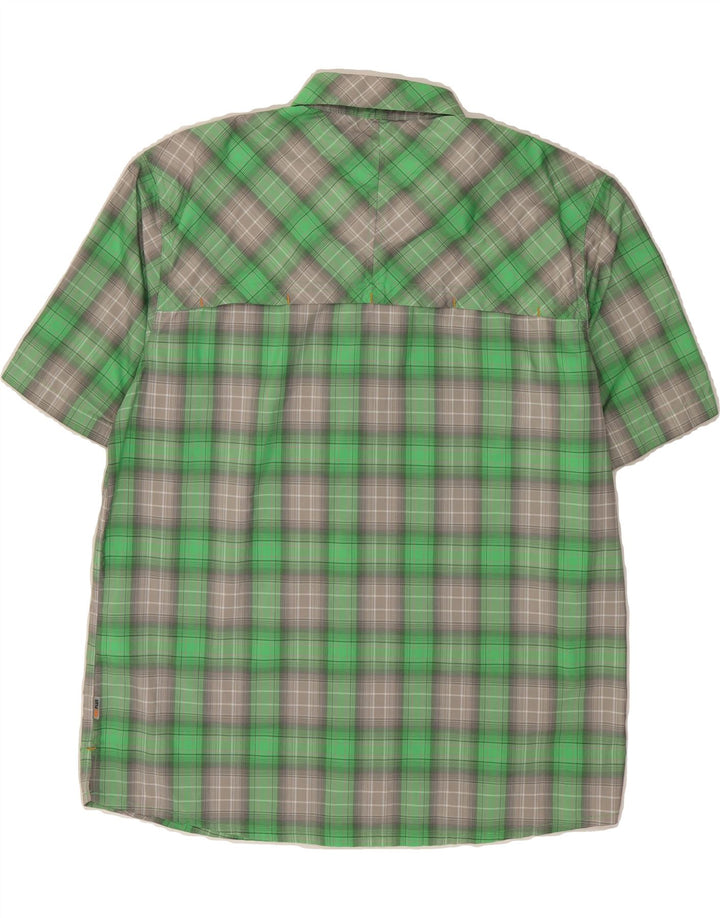 MC KINLEY Mens Short Sleeve Shirt Medium Green Check Polyester Vintage MC Kinley and Second-Hand MC Kinley from Messina Hembry 