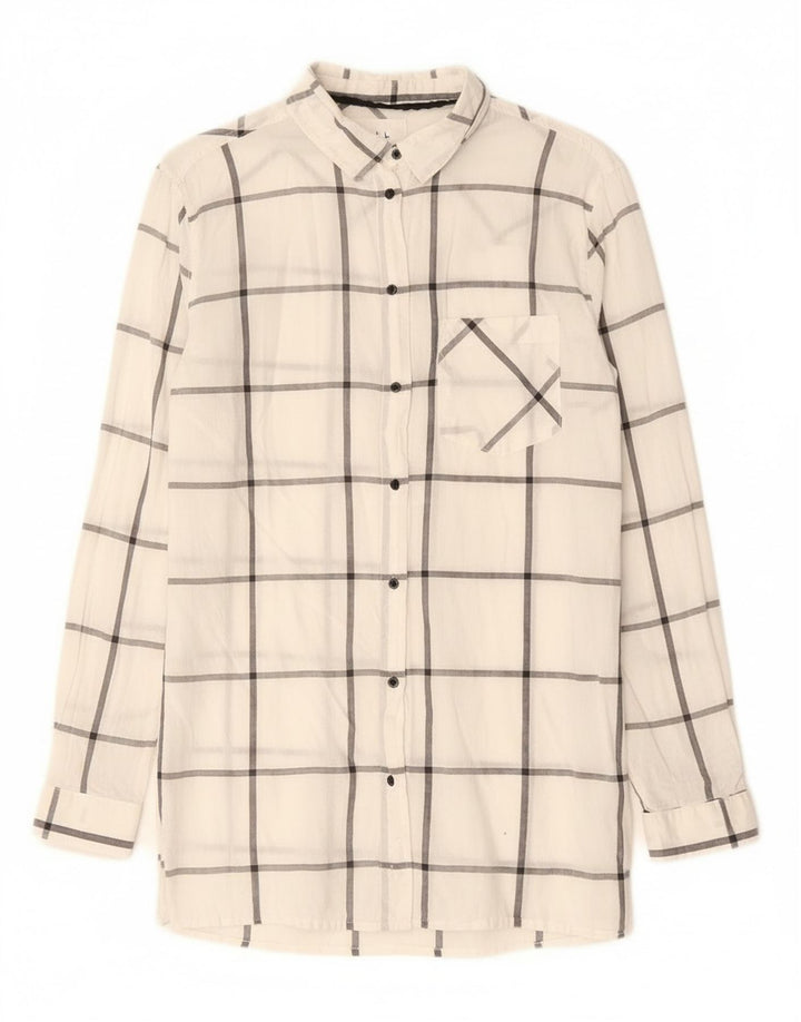 Brugi Γυναικείο Πουκάμισο UK 14 Μεσαίο λευκό βαμβακερό καρό