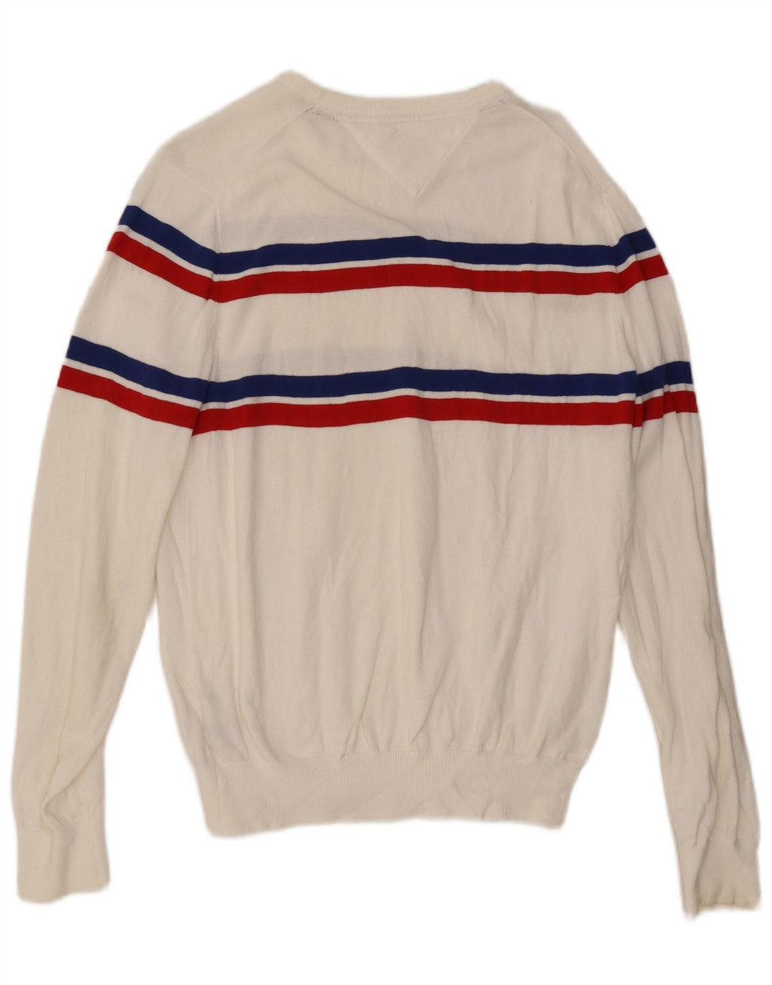 Ανδρικό πουλόβερ με λαιμόκοψη Tommy Hilfiger, μεσαίο λευκό χρώμα
