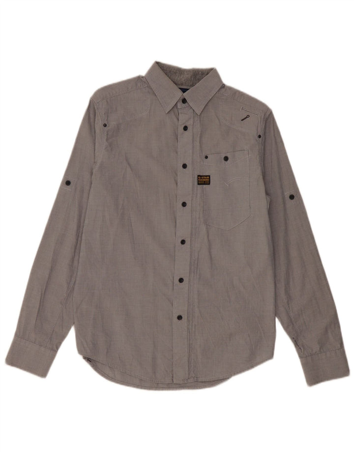 Ανδρικό πουκάμισο G-Star, μεσαίο γκρι βαμβακερό