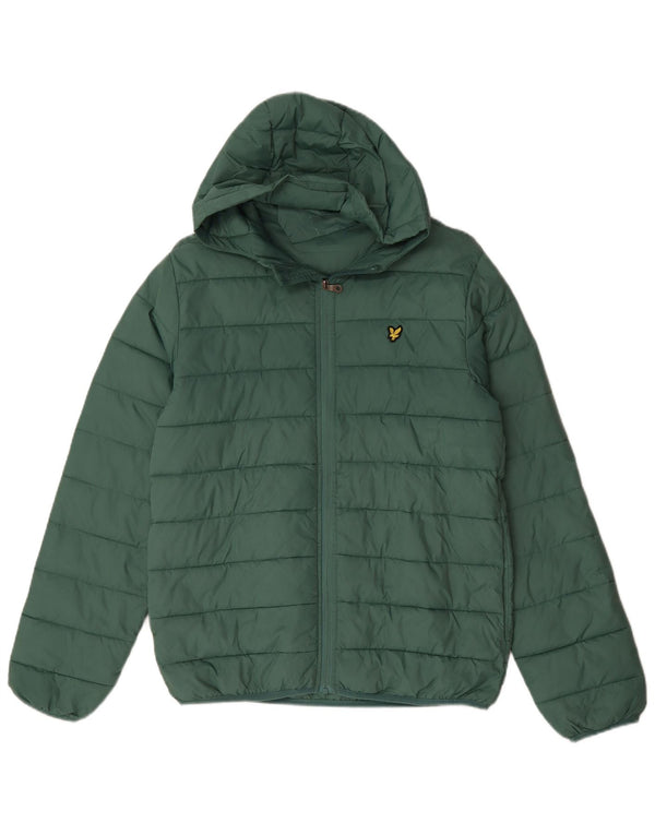 Μπουφάν Lyle & Scott Boys με κουκούλα με επένδυση 15-16 ετών πράσινο πολυαμίδιο