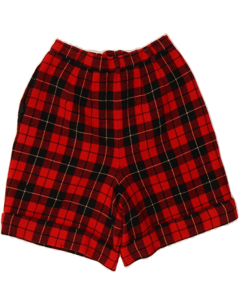 PENDLETON Womens High Waist Chino Shorts US 2 XS W24  Red Plaid Wool Vintage Pendleton and Second-Hand Pendleton from Messina Hembry 