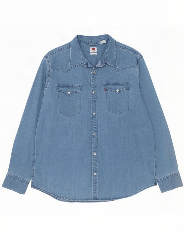 Ανδρικό τζιν πουκάμισο Levi's XL Μπλε βαμβακερό