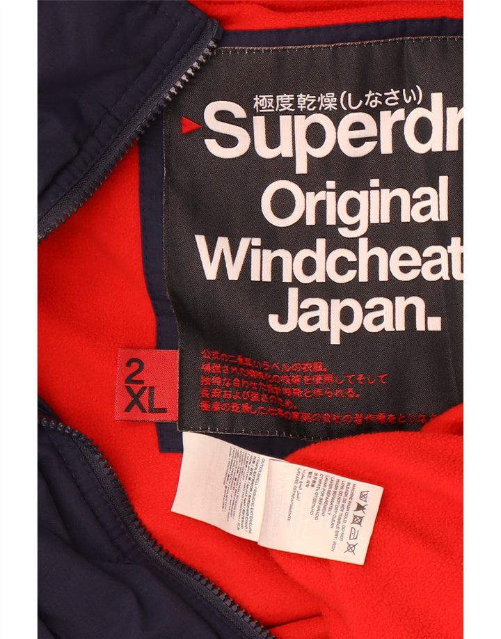 Ανδρικό μπουφάν Windcheater με κουκούλα Superdry UK 44 2XL Navy Blue