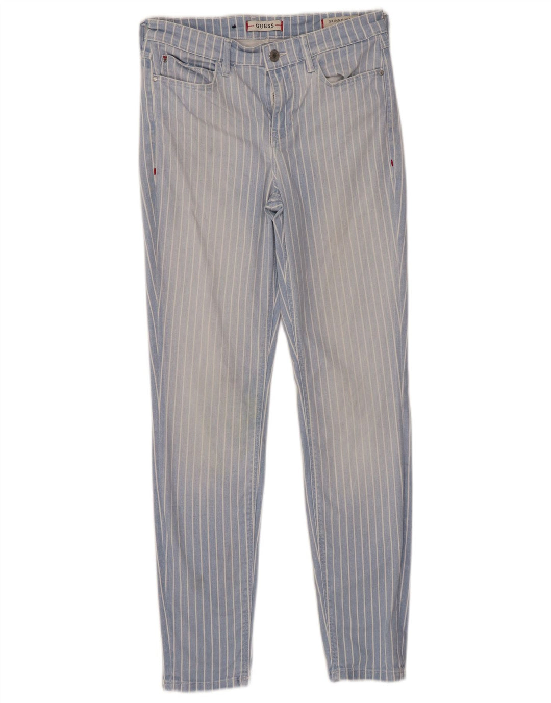 GUESS Γυναικείο Skinny Jeans W28 L28 Blue Pinstripe Βαμβακερό