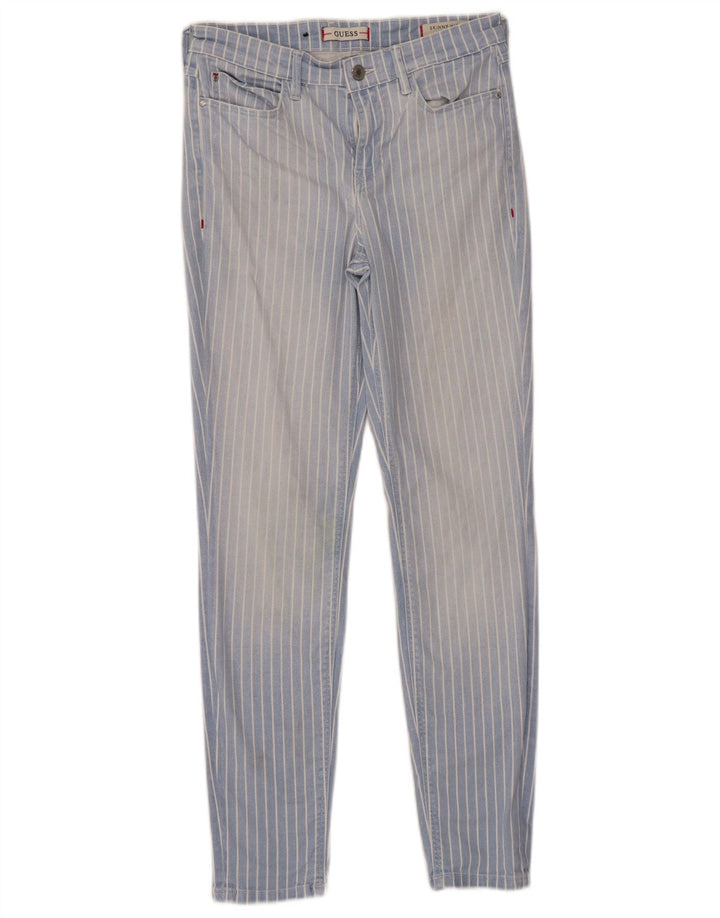GUESS Γυναικείο Skinny Jeans W28 L28 Blue Pinstripe Βαμβακερό
