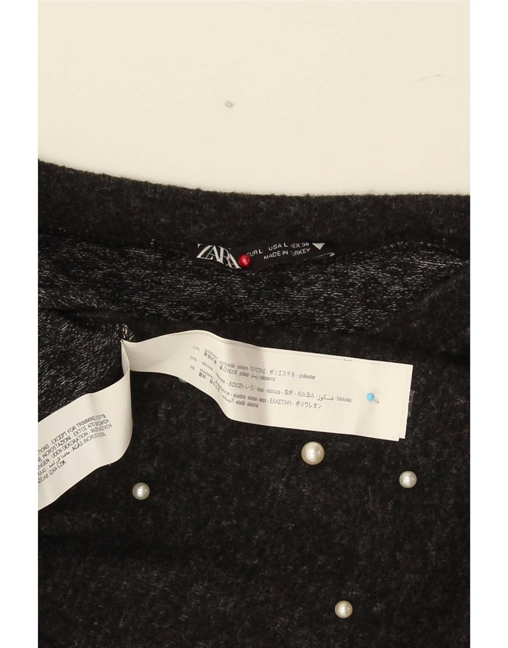 Zara Γυναικείο τοπ 3/4 μανίκι UK 16 Large Grey Polyester